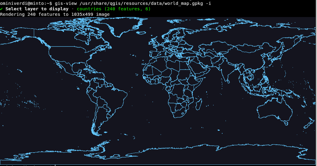 Vector layer rendered in the terminal